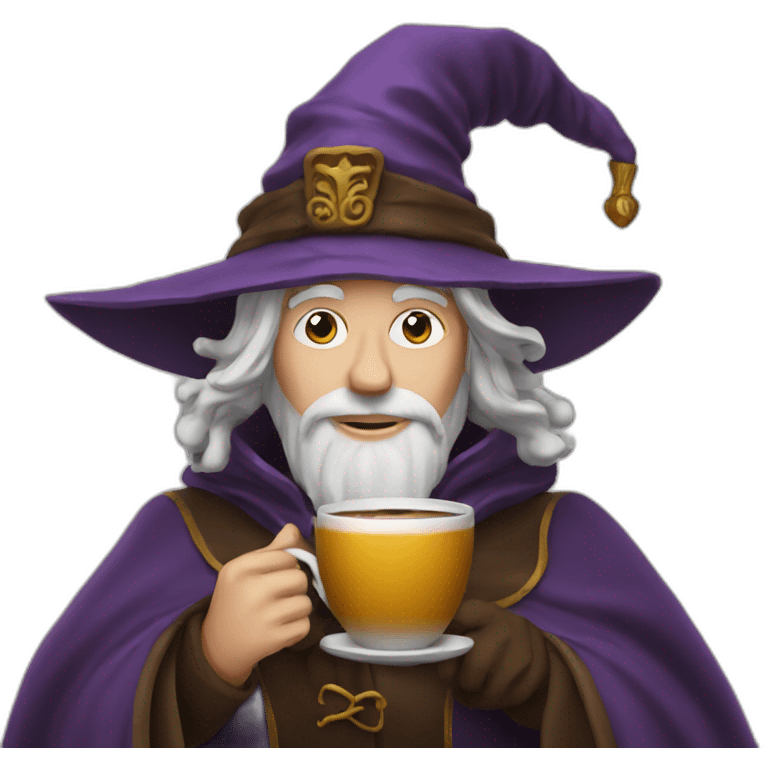 Wizard drinking coffee emoji