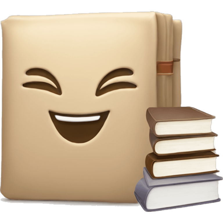 Beige e-commerce and books emoji