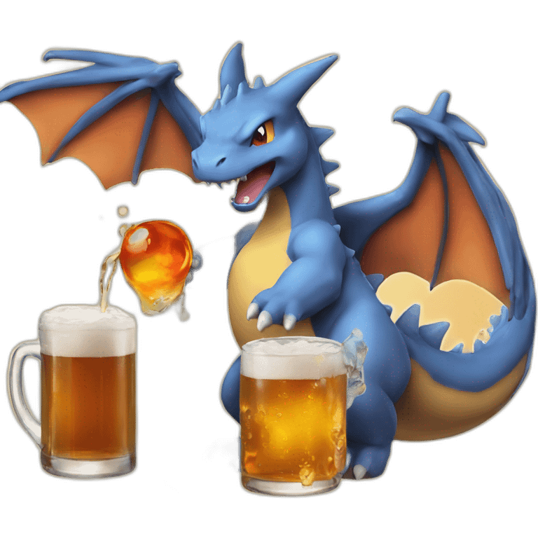 charizard drink beer emoji