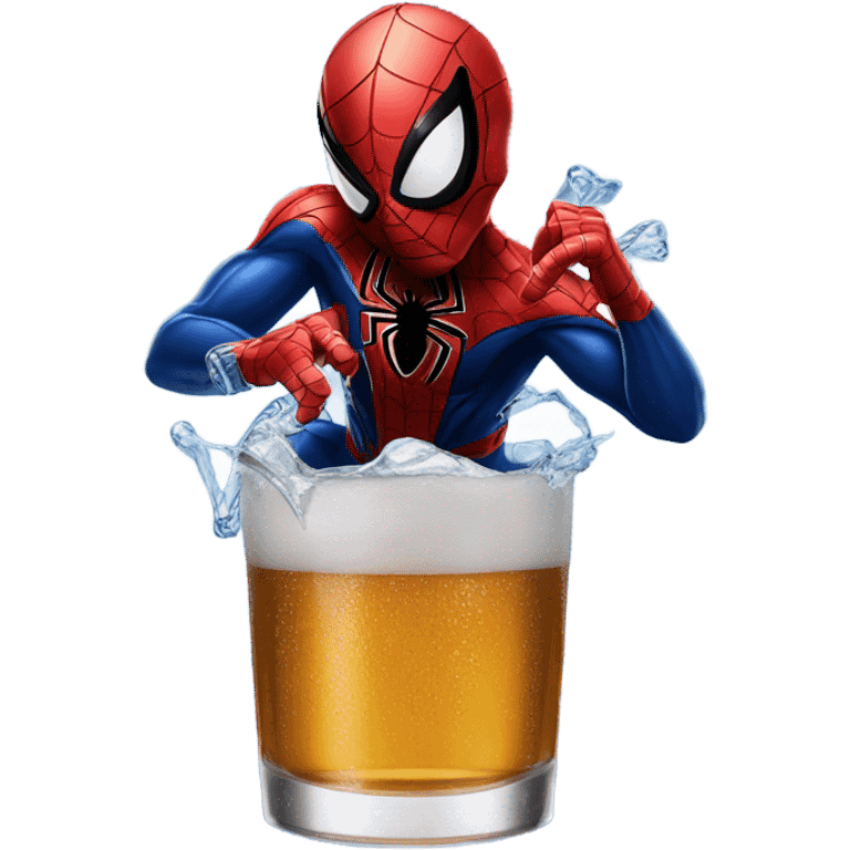 Spider-Man drinking a Bud Light emoji