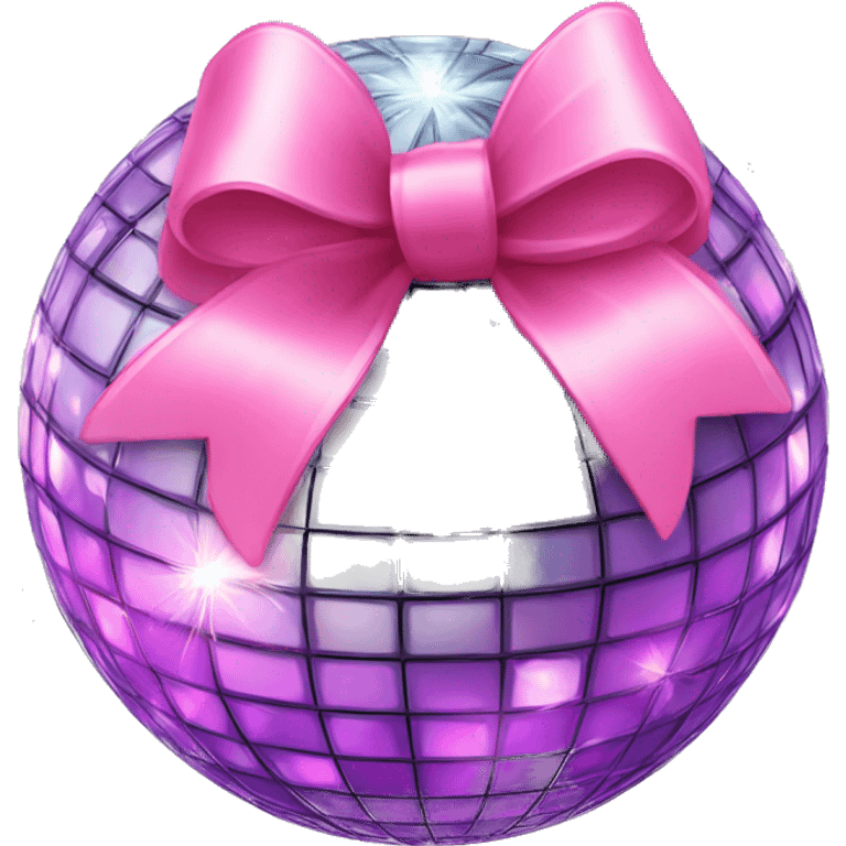 Disco ball with a pink bow emoji