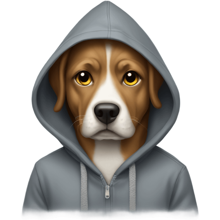 Dog wearing a hoodie  emoji