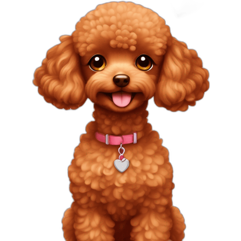 red toy poodle and many hearts  emoji