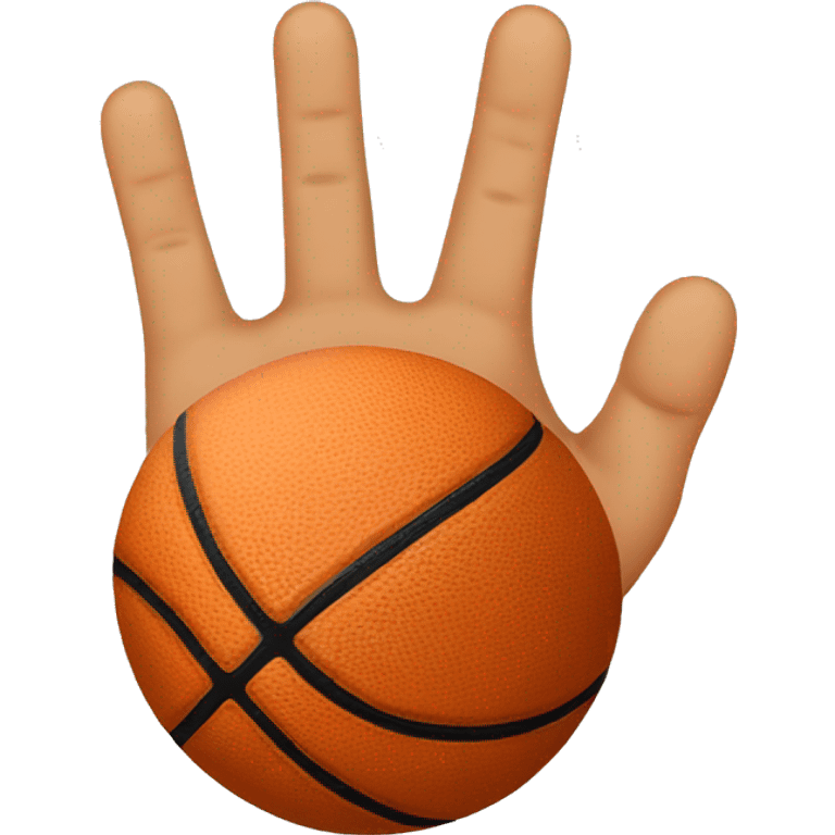 3 fingers with basketball  emoji