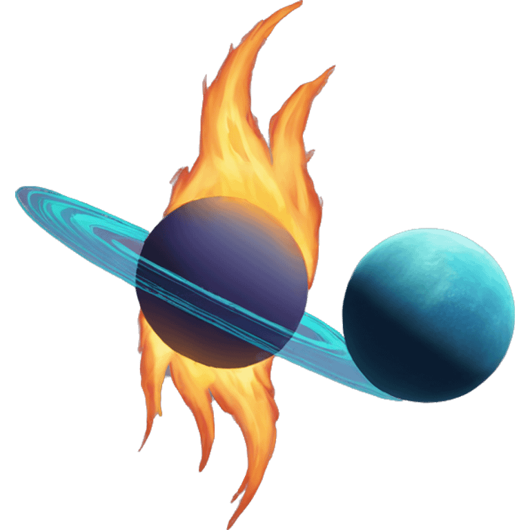 Planet comet flaming trail emoji