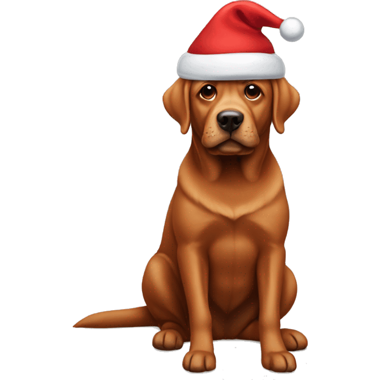 Red lab with santa hat emoji