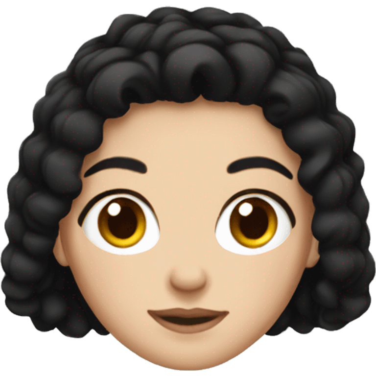 white girl black hair cozy emoji