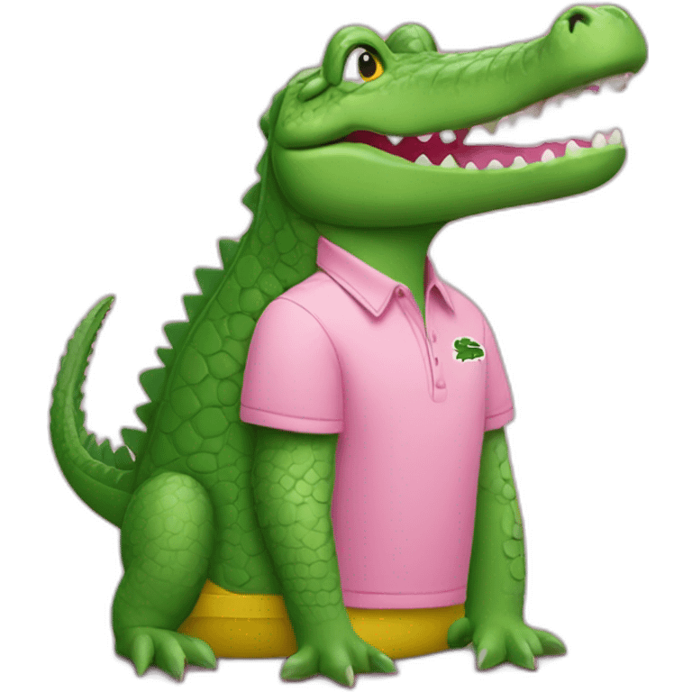 Crocodile with pink Lacoste tshirt emoji