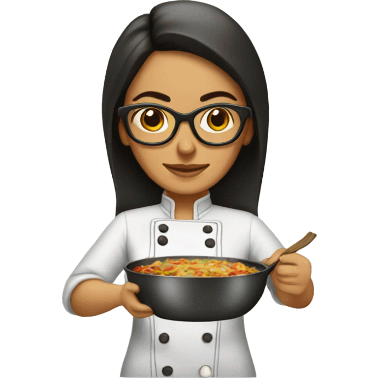 mexican lady with glasses cooking emoji