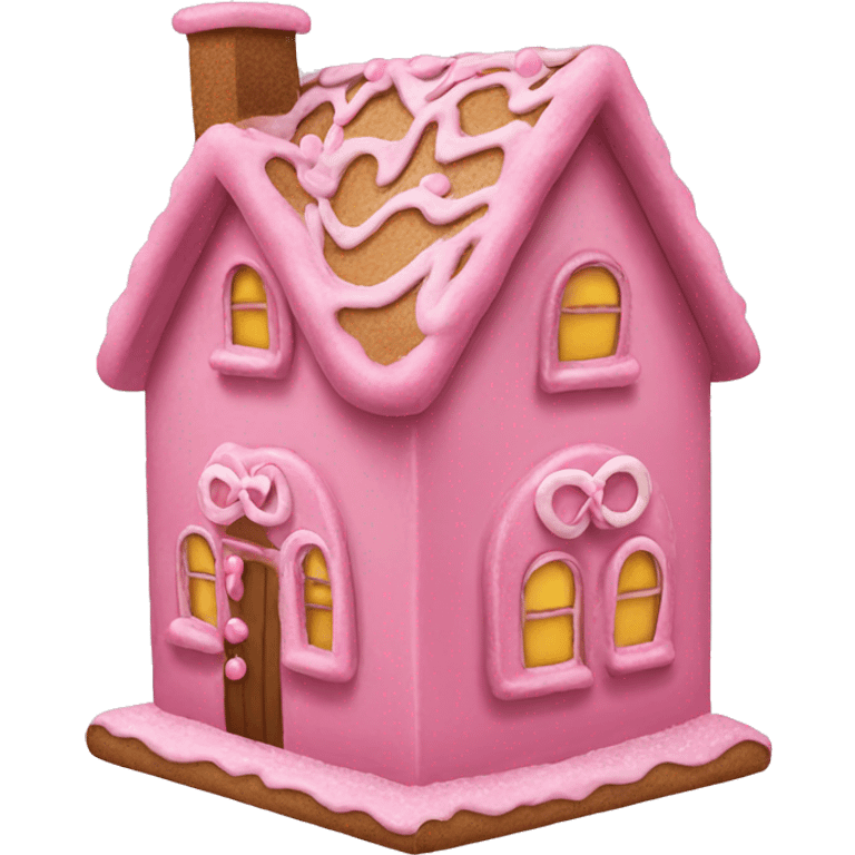 pink gingerbread house emoji