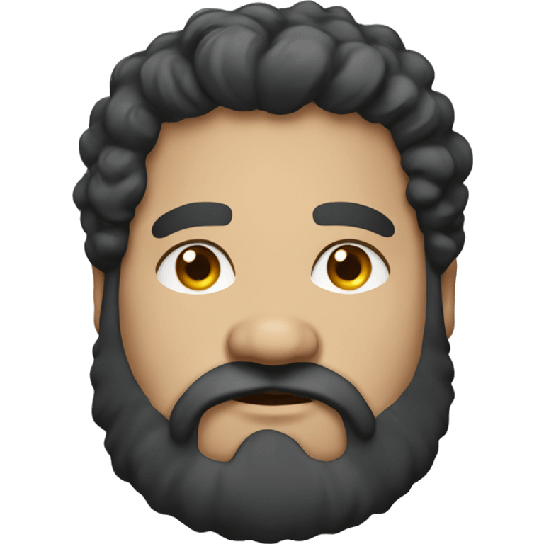 An overweight middle-aged man with a full black beard and black curly hair. emoji