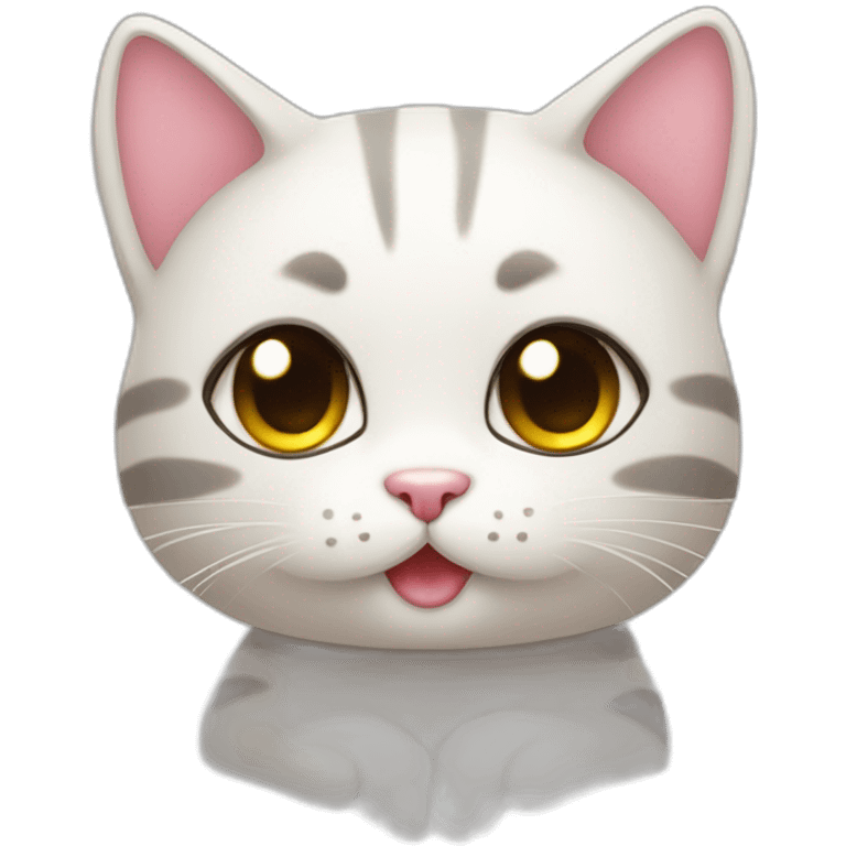 Gatito kawaii preocupado emoji