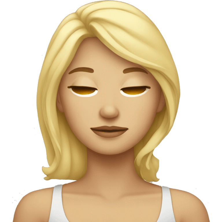 blonde girl sleeping emoji