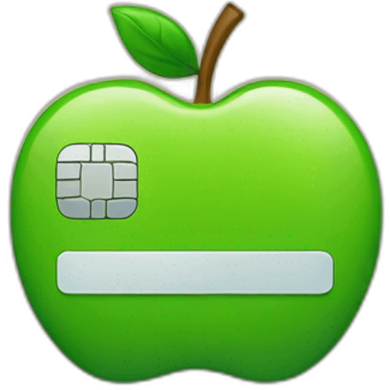 bank card with green apple emoji