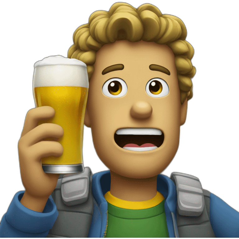 bart drinking beer emoji