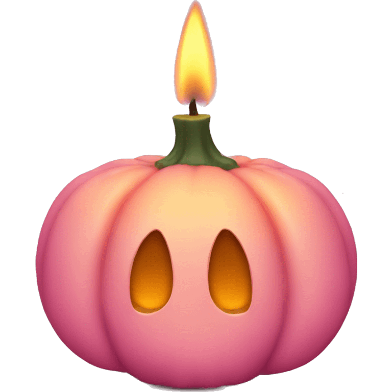 Pink pumpkin candle emoji