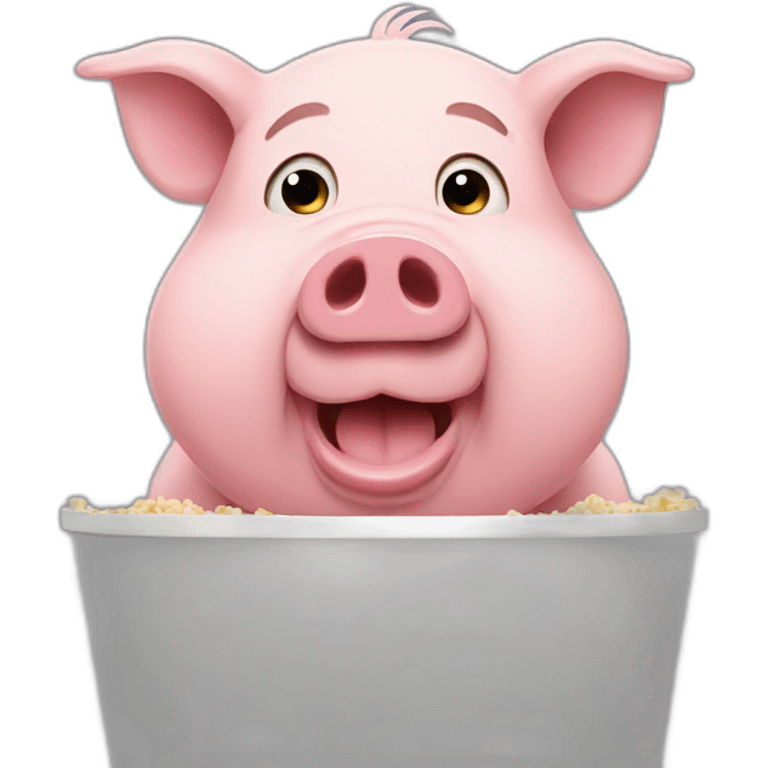 Pig watching a movie emoji