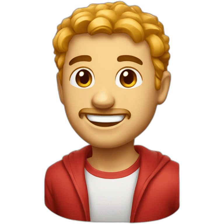 Create the cubic emoji of the head of a red tiber, smiling, friendly and with a positive attitude for WhatsApp emoji