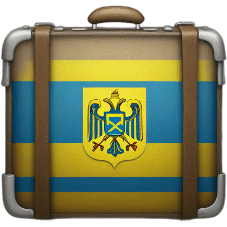 suitcase with ukrainian flag emoji