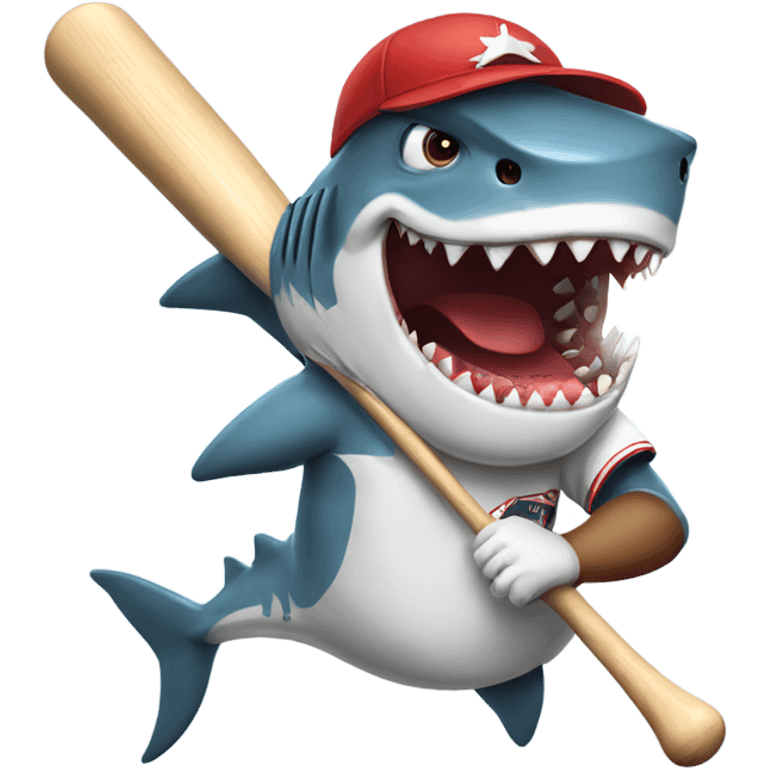 Shark playing baseball emoji