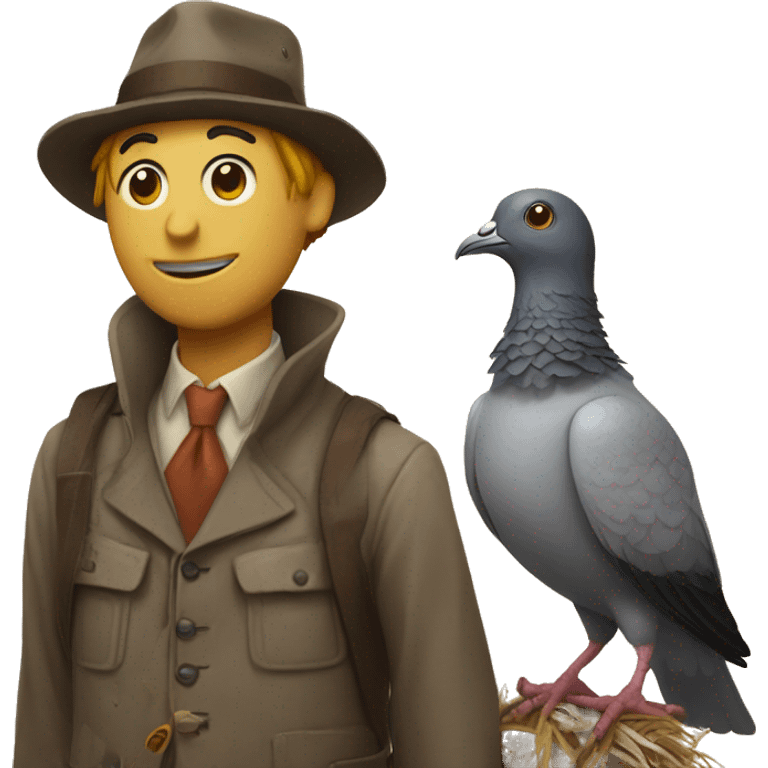 pigeon and scarecrow emoji