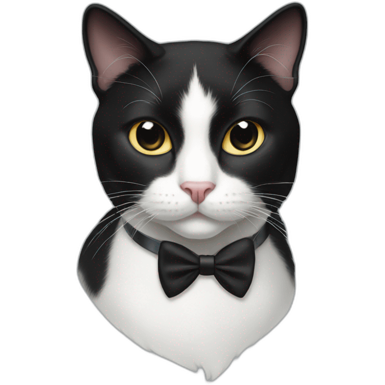 Black and white tuxedo cat emoji