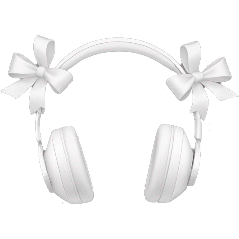 White headphones with bows  emoji