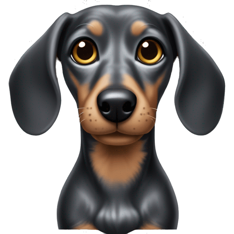 silver and black dachshund  emoji