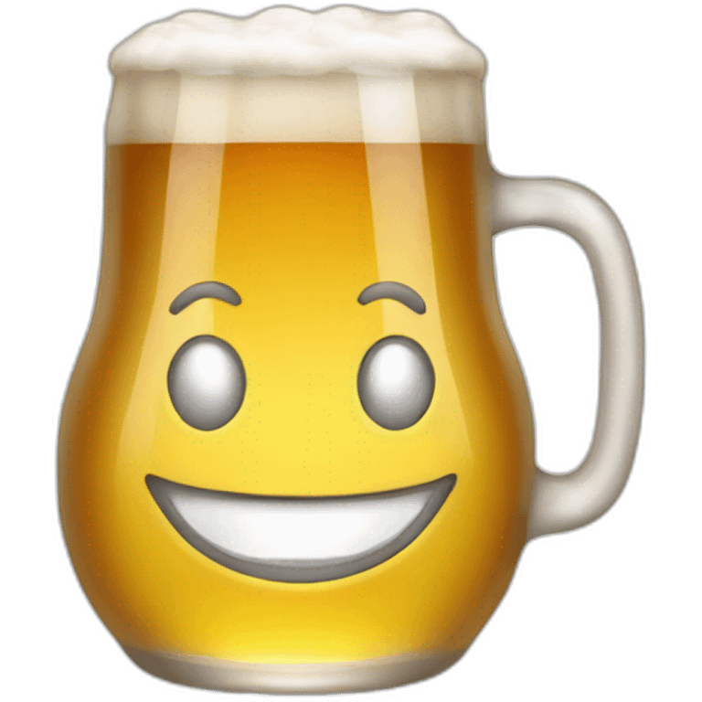 A beer with a smile emoji