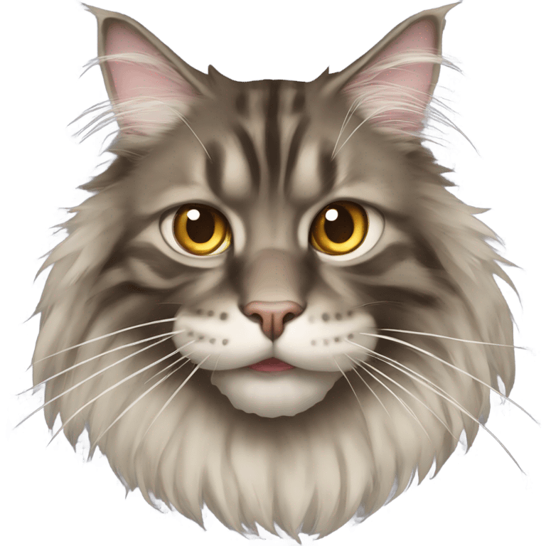 Maine Coon with a stupid mouth and stupid eyes  emoji