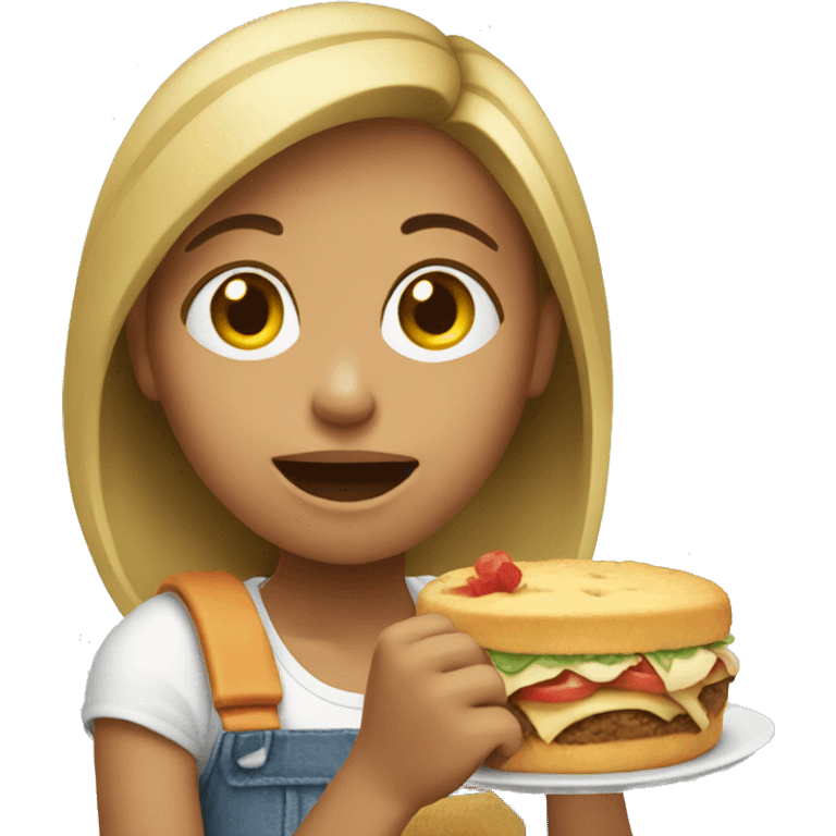 Girl eating emoji