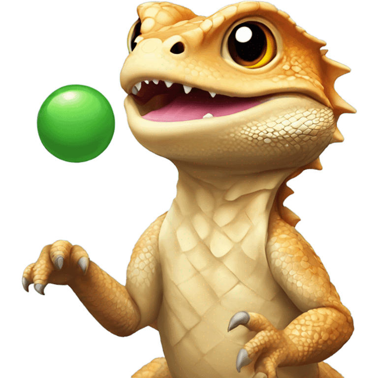 Bearded dragon playing game emoji