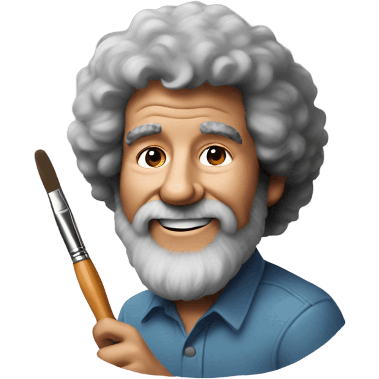 bob ross with a paintbrush emoji