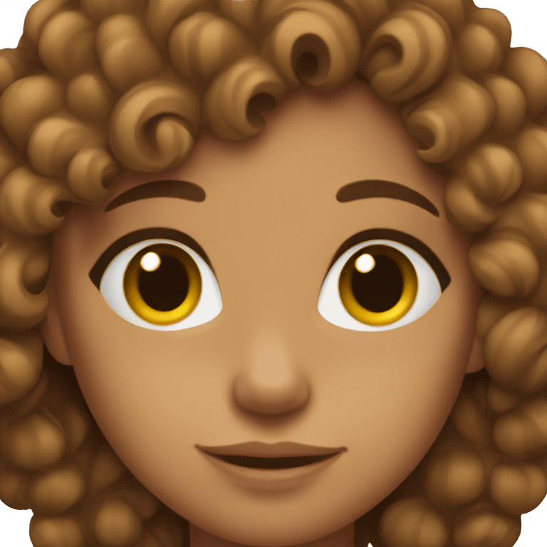 girl with brown curly hair and tan skin  emoji