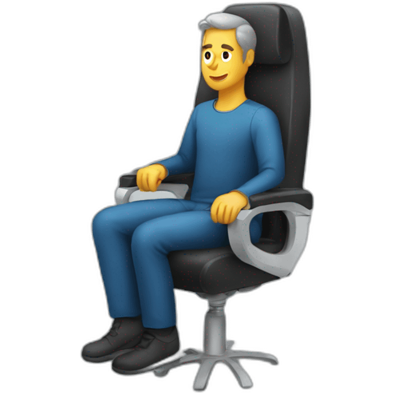 Man sitting in flight chair emoji