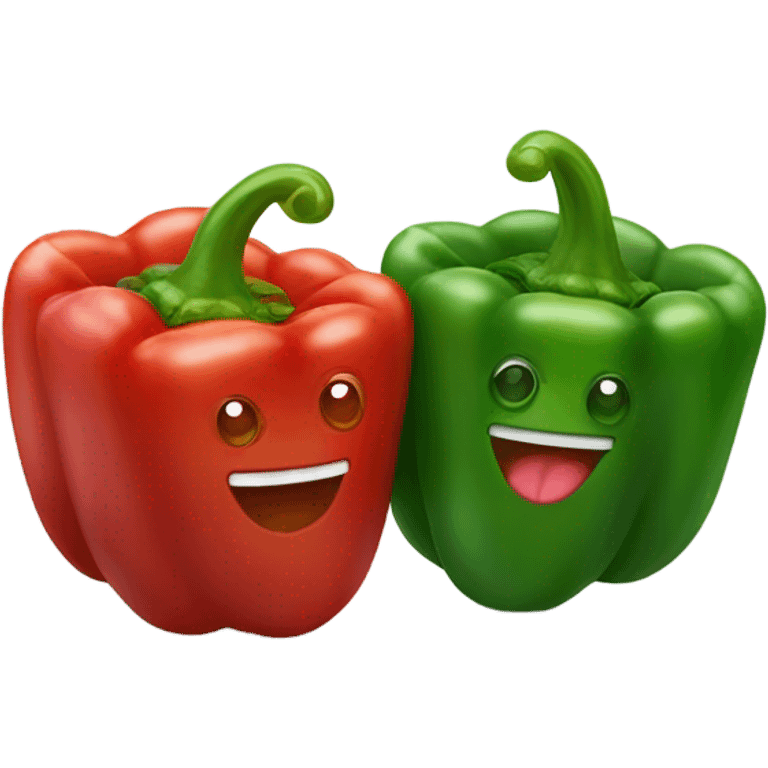 red and green bell peppers  emoji