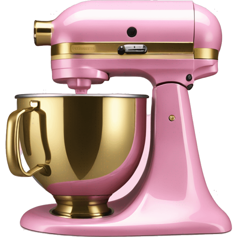 Realistic pink and gold kitchenaid mixer.  emoji