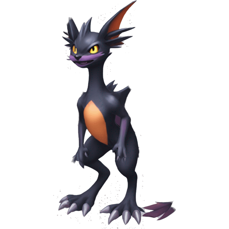 Edgy Cool Nargacuga-Noivern-Pokémon-fusion-cat Full Body emoji