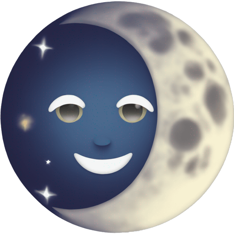 Moon astrology symbol with cute face emoji