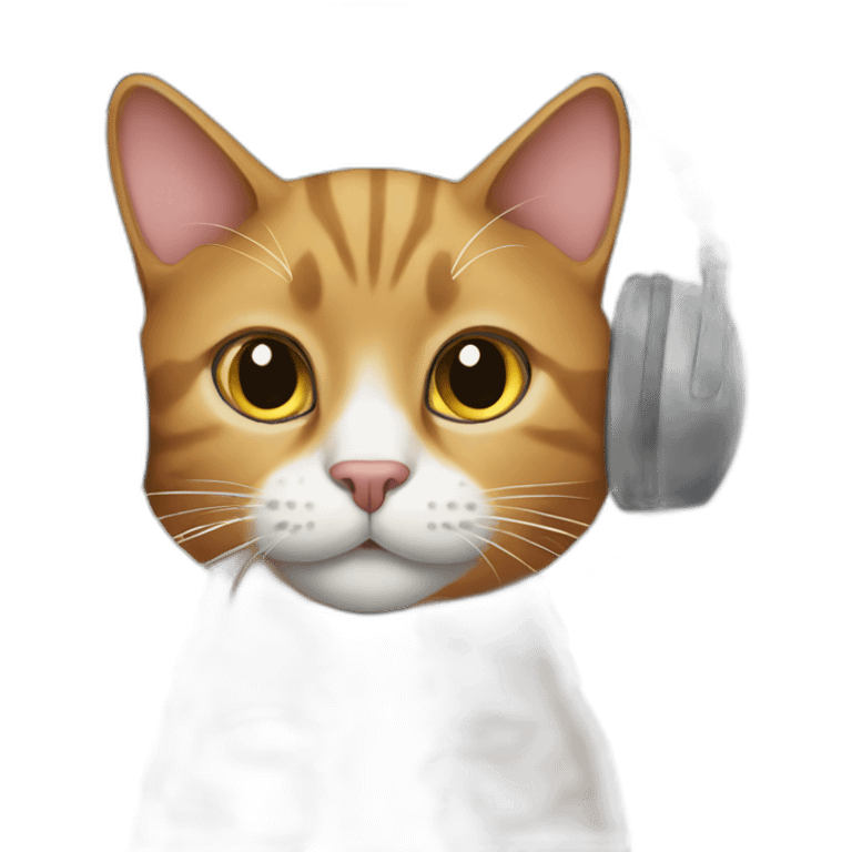 Cat doing podcast emoji