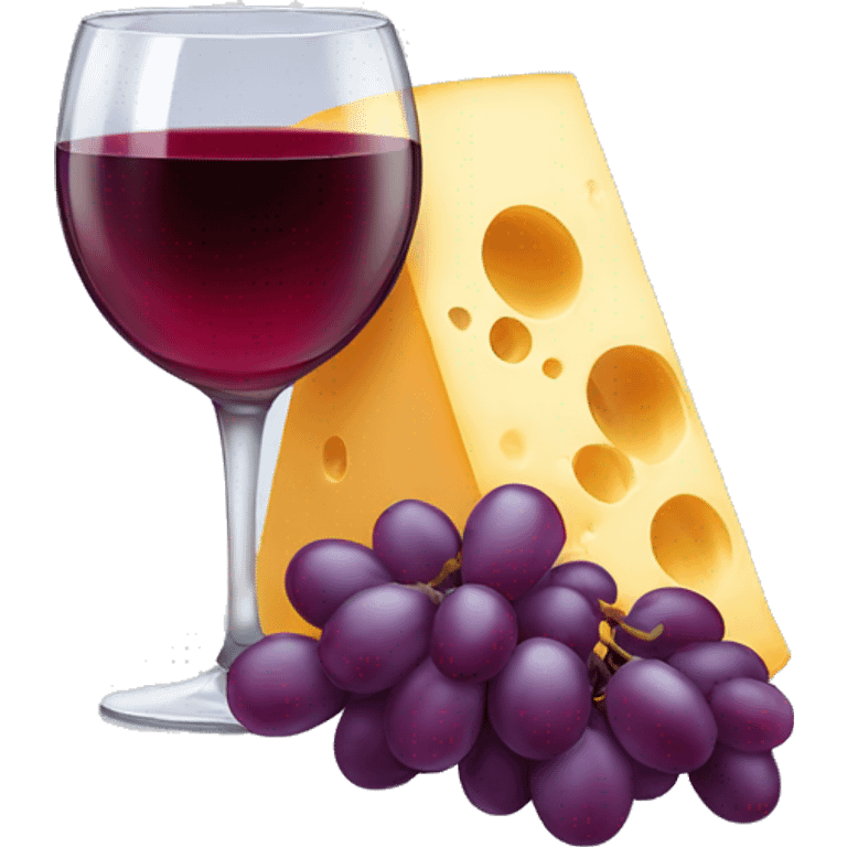 wine and cheese and grapes emoji