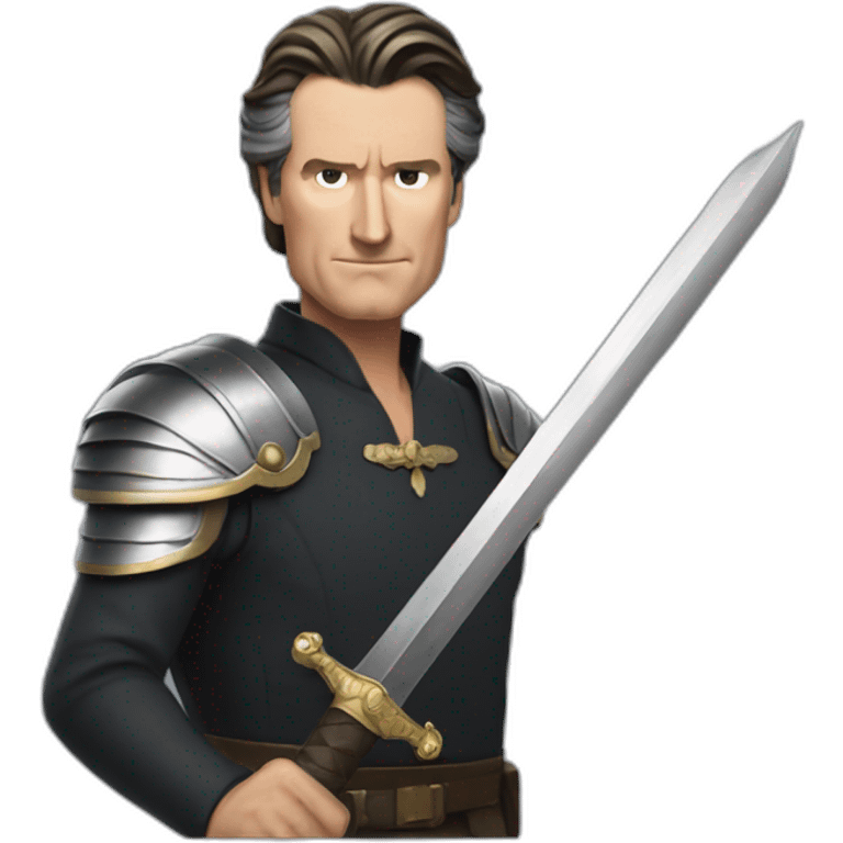 Gavin Newsom with a sword emoji