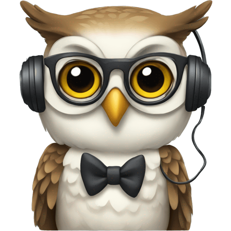 owl with headset and bowtie emoji