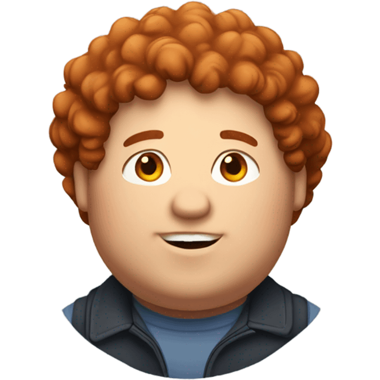 Redish curly few hair guy chubby emoji