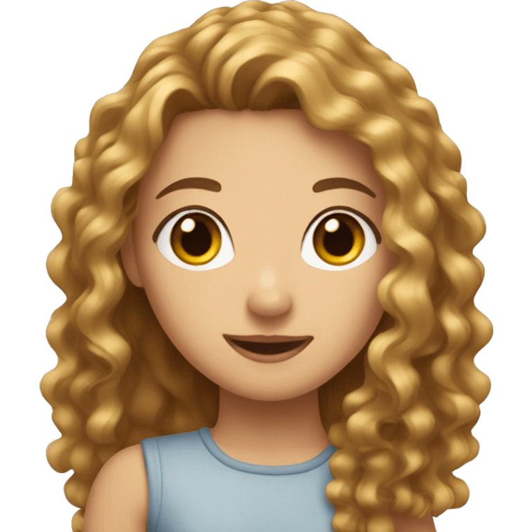 A girl with brown curly hair and a girl with blond straight hair as best friends emoji