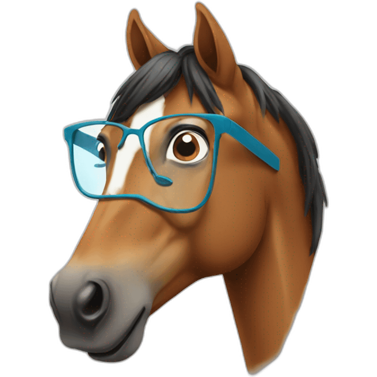 Horse with glasses emoji