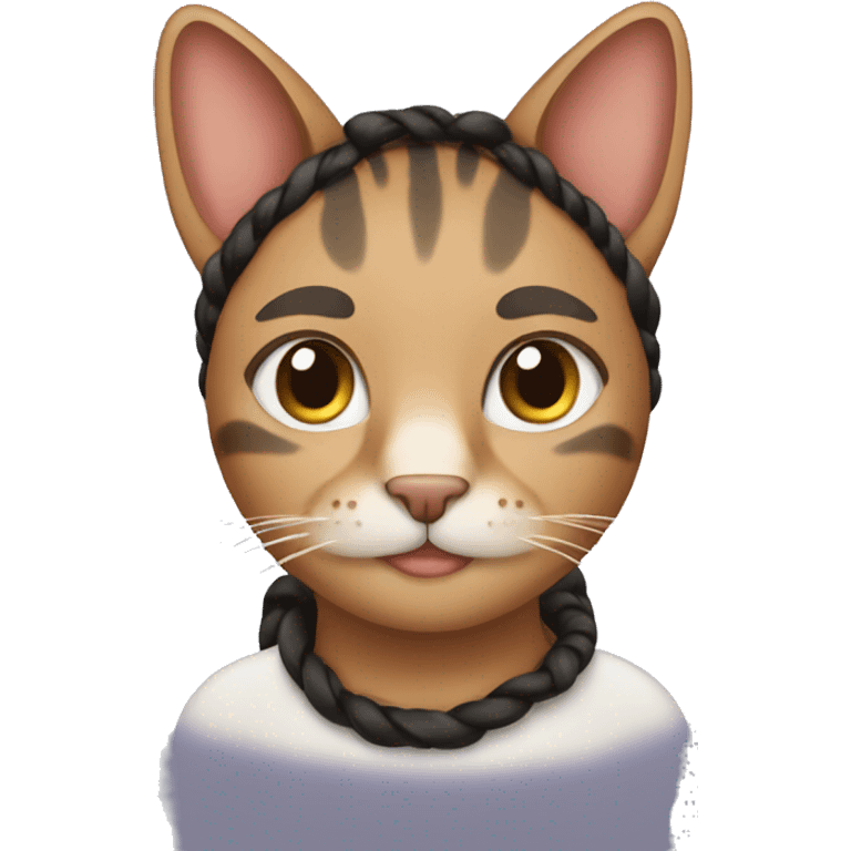 Cat with braids  emoji