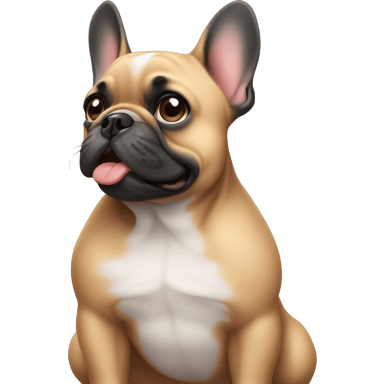 Frenchie making cute face  emoji