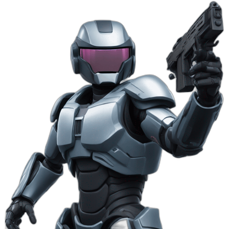 Robocop playing fortnite emoji