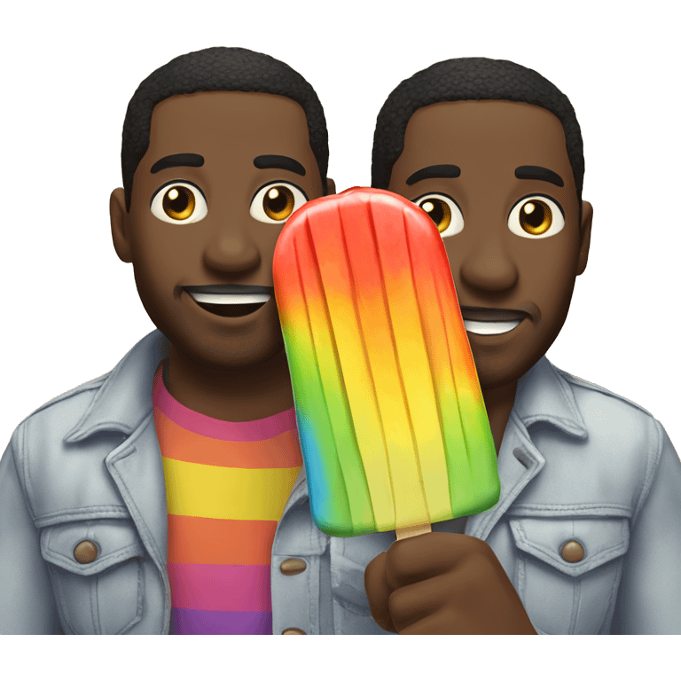 big gay black men eating a popsicle  emoji